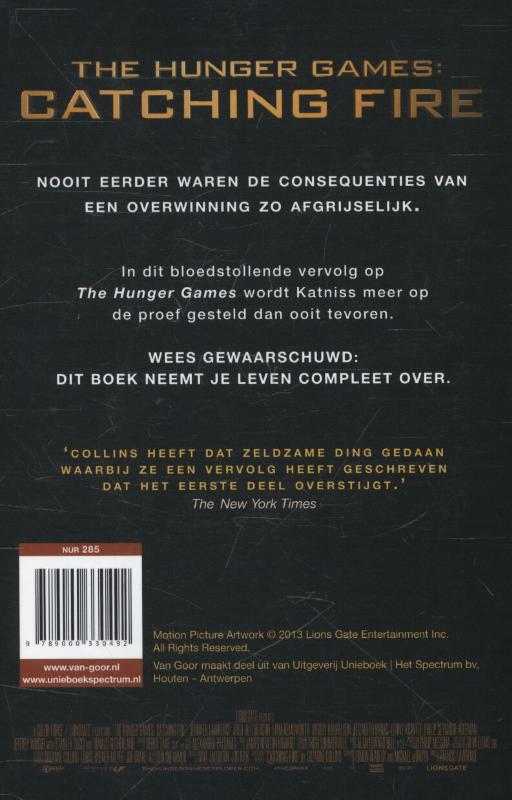 Catching fire / De Hongerspelen / 2 achterkant