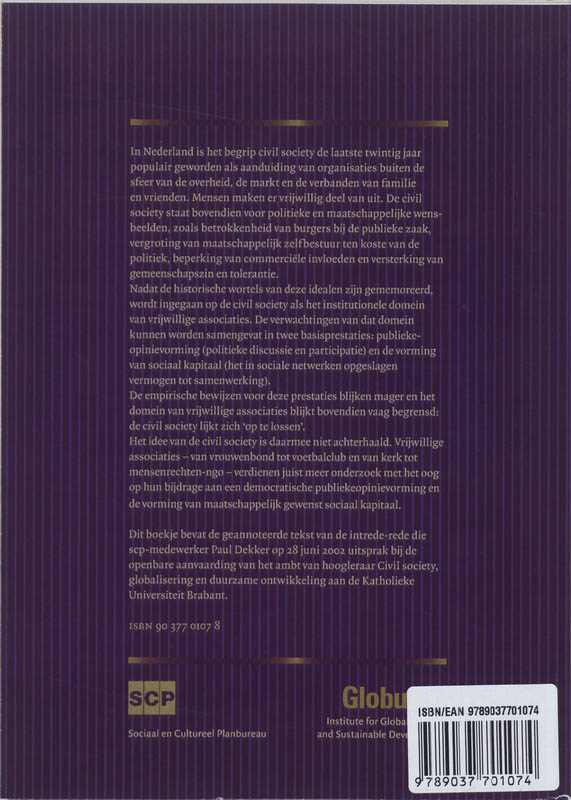 De oplossing van de civil society achterkant