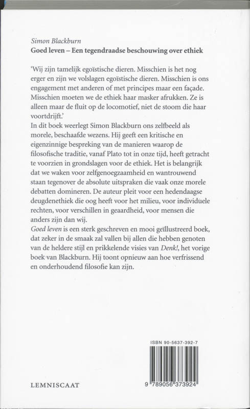 Goed leven / Lemniscaat levende filosofie achterkant