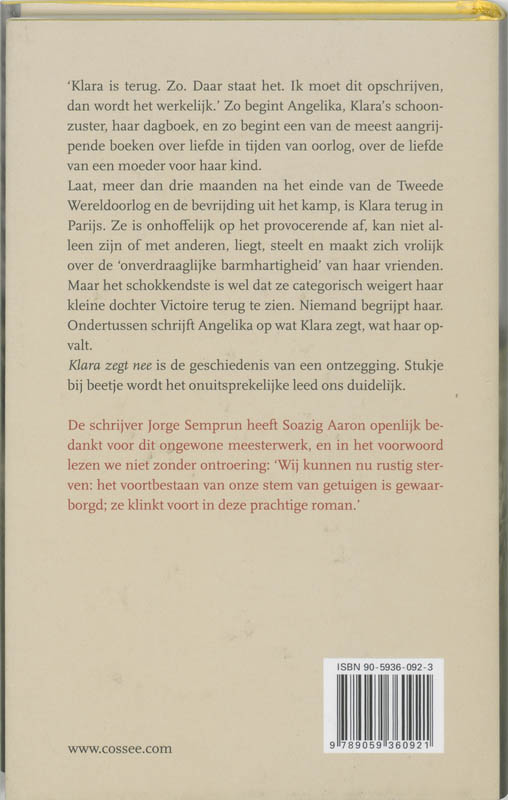 Klara Zegt Nee achterkant