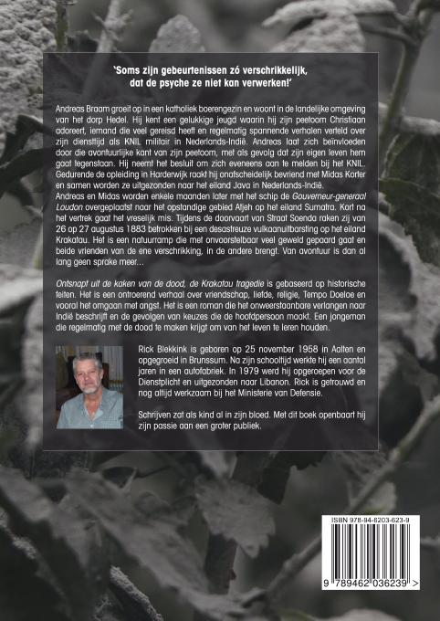 Ontsnapt uit de kaken van de dood, de krakatau tragedie achterkant