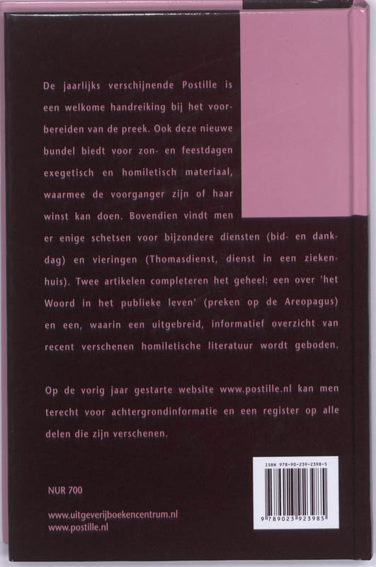 Postille / 2009-2010 achterkant