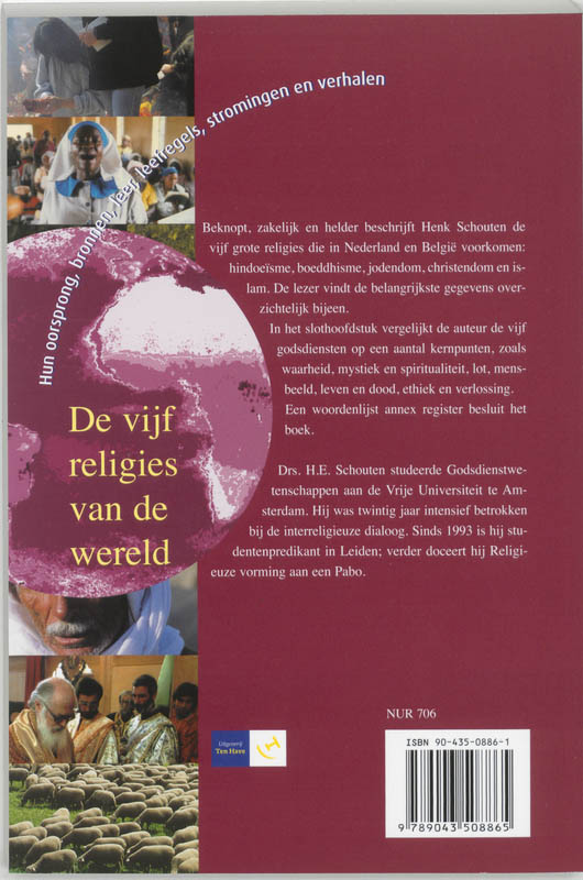 De vijf religies van de wereld achterkant