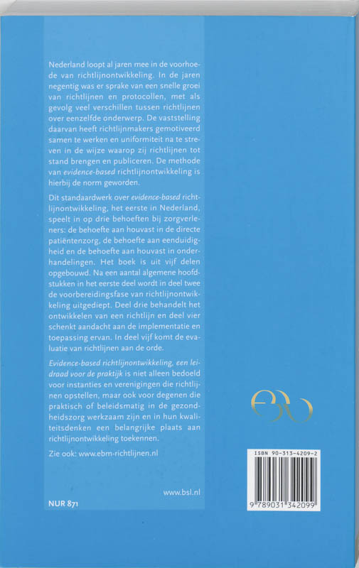 Evidence-based richtlijnontwikkeling achterkant