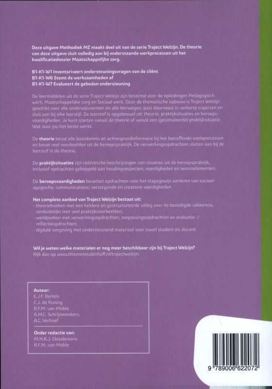 Methodiek MZ / niveau 3/4 / Theorieboek / Traject Welzijn achterkant