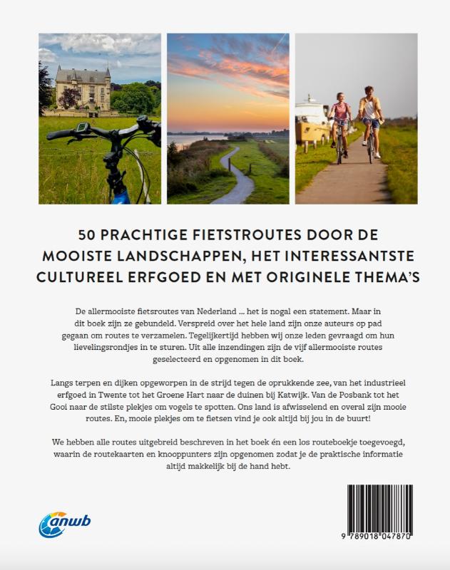 De allermooiste fietsroutes van Nederland / ANWB fietsgids achterkant