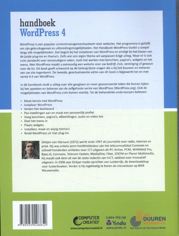 Handboek Wordpress 4 tweede editie achterkant