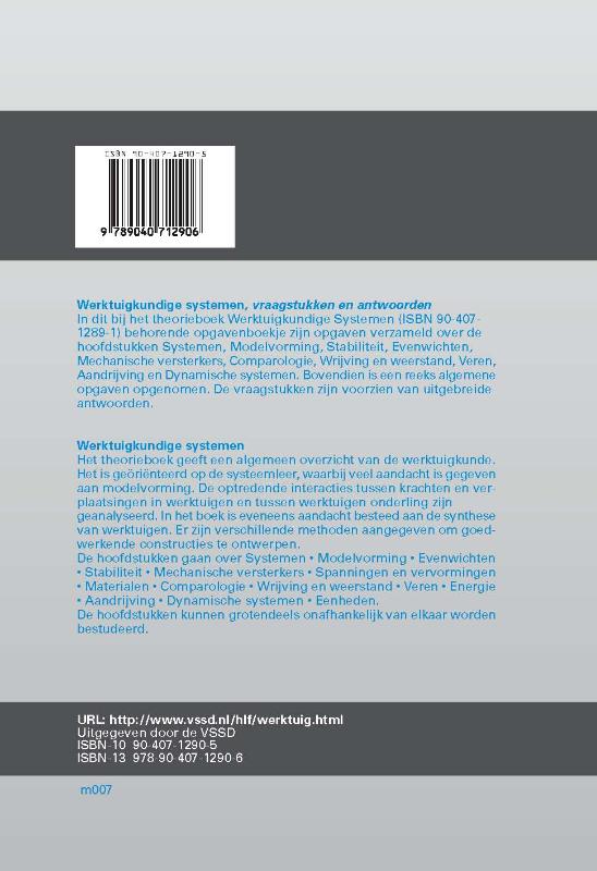 Werktuigkundige systemen Vraagstukken en antwoorden achterkant