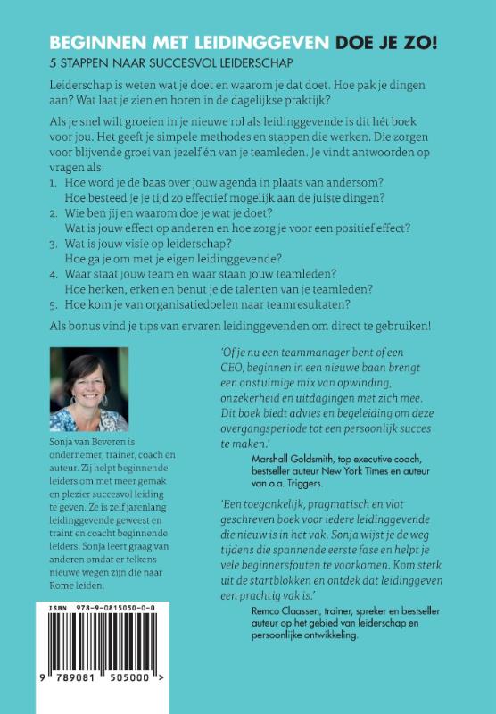 Beginnen met leidinggeven doe je zo! achterkant
