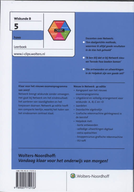 Wiskunde B 5 Havo Netwerk achterkant