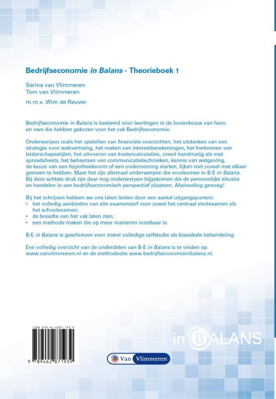 In Balans - Bedrijfseconomie in balans HAVO Theorieboek 1 achterkant
