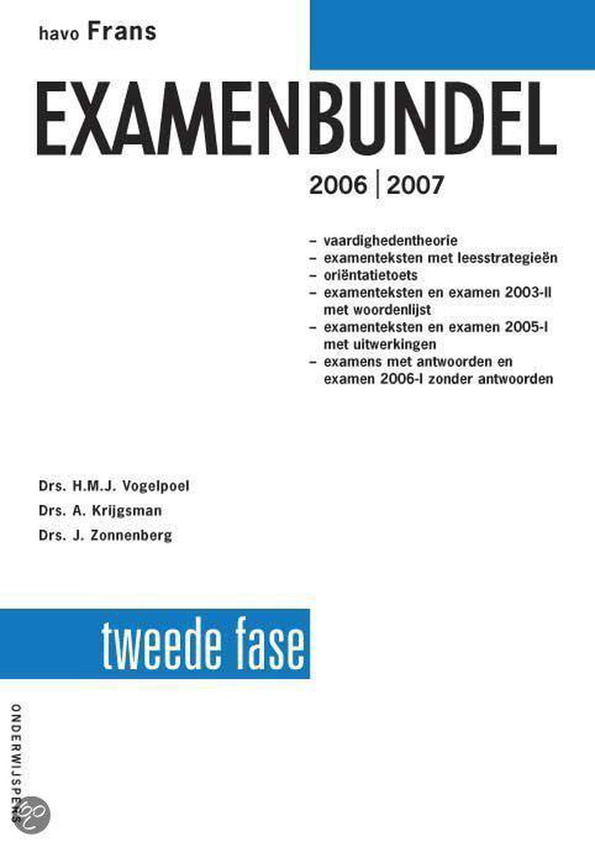 Examenbundel Havo Frans 2006/2007