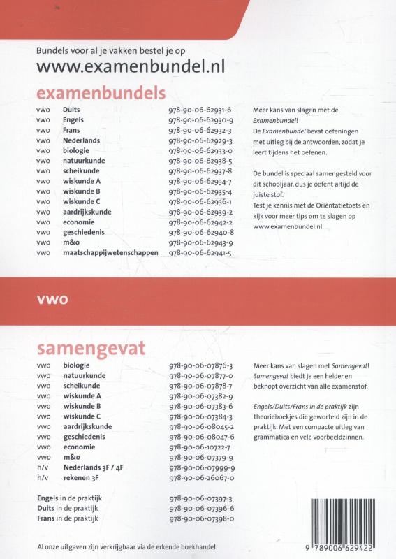 Examenbundel vwo economie 2016/2017 achterkant