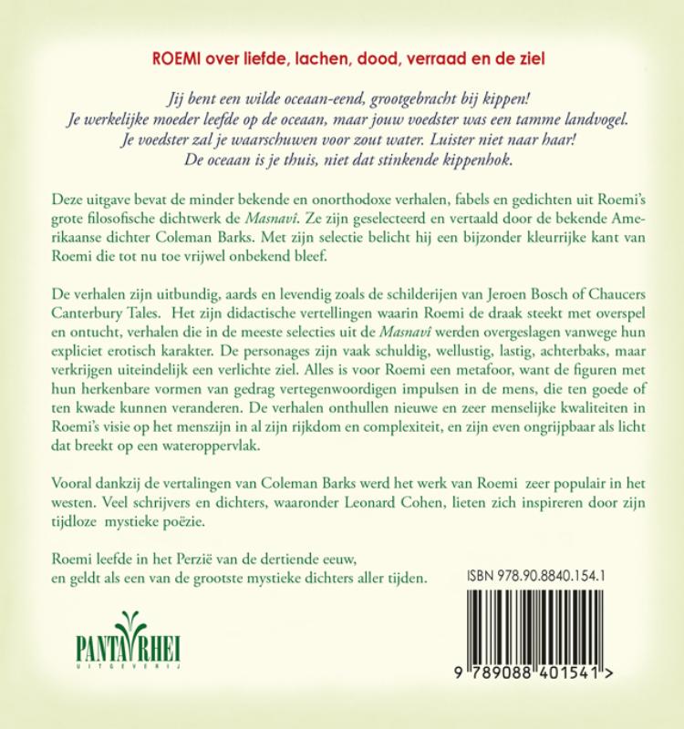 Roemi over liefde, lachen, dood, verraad en de ziel achterkant