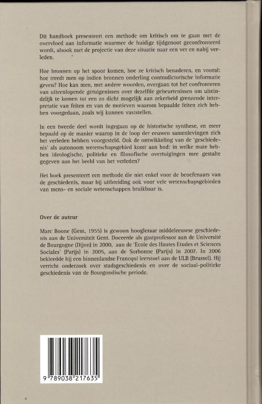 Historici en hun metier 2011 achterkant