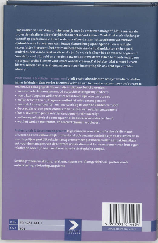 Professionals & Relatiemanagement achterkant