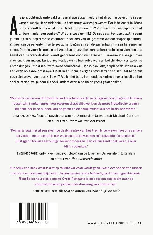 De code van het bewustzijn achterkant