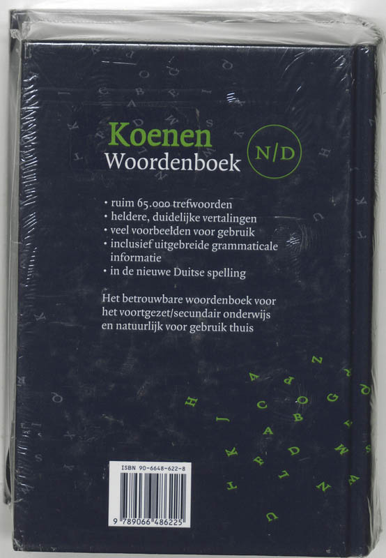 Koenen woordenboek Nederlands-Duits / Koenen woordenboeken achterkant