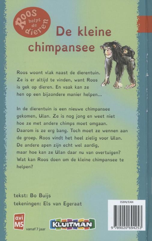 Roos helpt de dieren - De kleine chimpansee achterkant