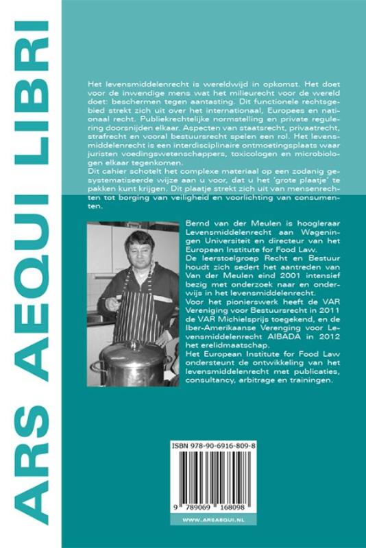 Voedingsmiddelenrecht / Ars Aequi cahiers Staats- en bestuursrecht achterkant