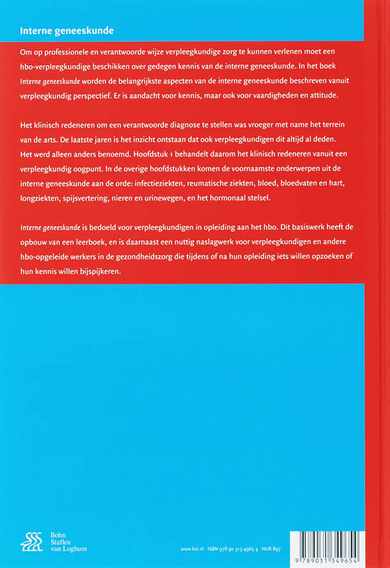 Interne geneeskunde / Basiswerk V&V achterkant