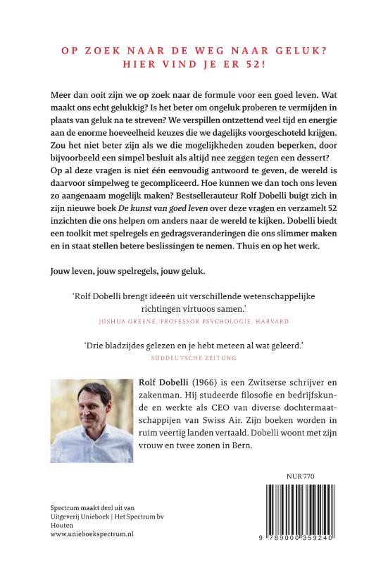 De kunst van goed leven achterkant