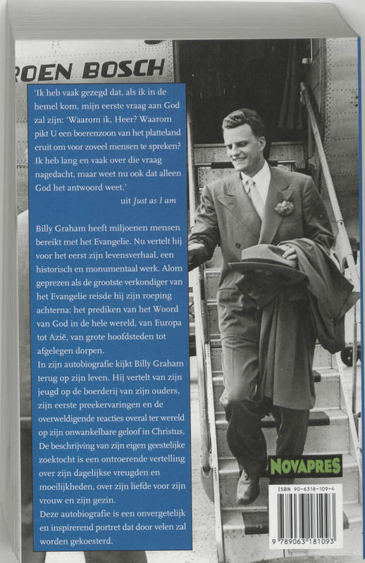 Autobiografie Van Billy Graham achterkant