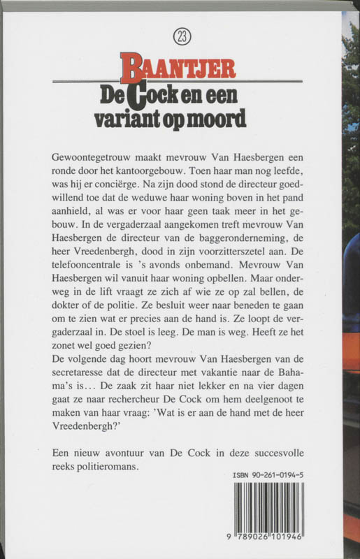 De Cock en een variant op moord / Baantjer / 23 achterkant