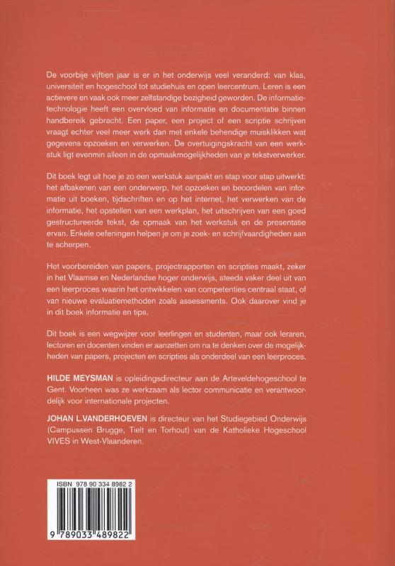 Paper, project of scriptie achterkant