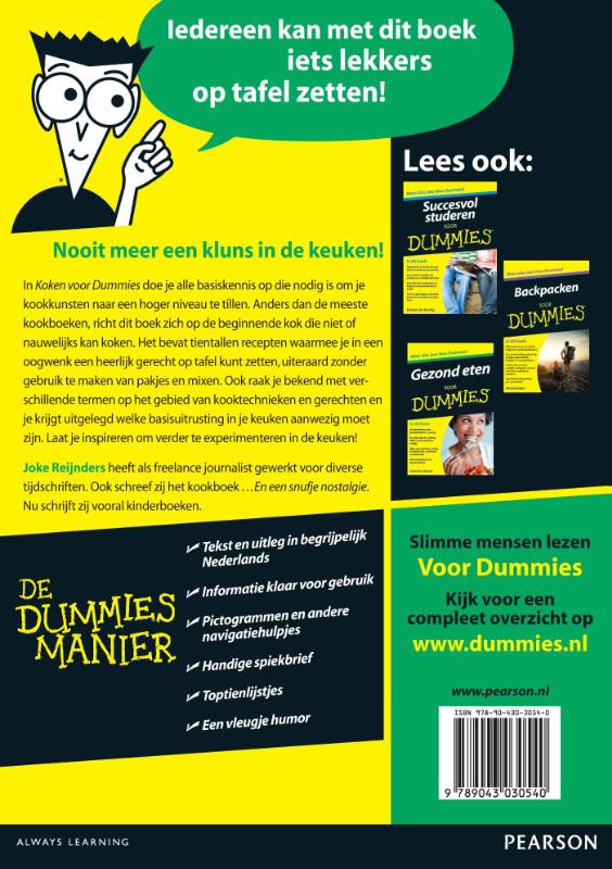 Koken voor Dummies / Voor Dummies achterkant
