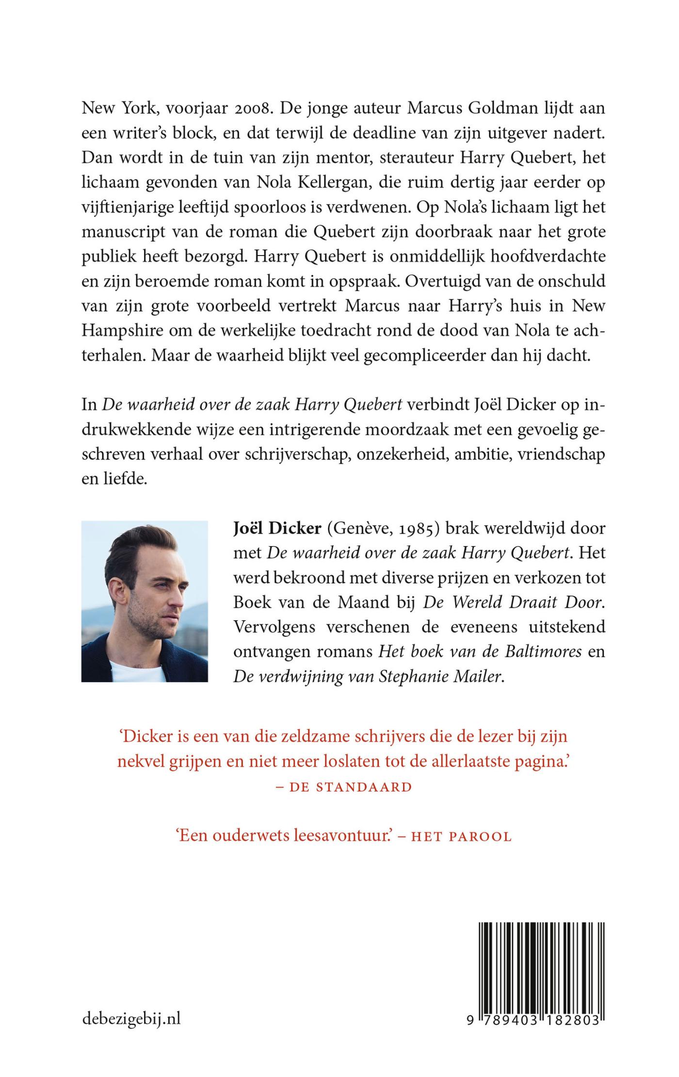 De waarheid over de zaak Harry Quebert achterkant