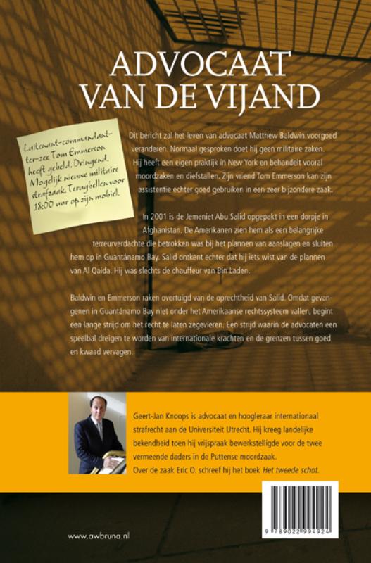 Advocaat van de vijand achterkant