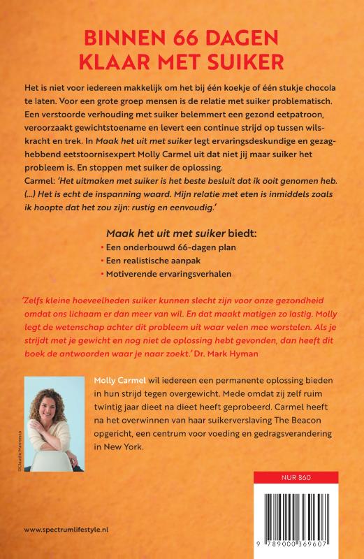 Maak het uit met suiker achterkant