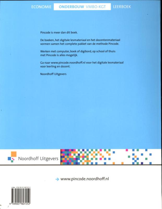 Pincode onderbouw vmbo-kgt Leerboek achterkant