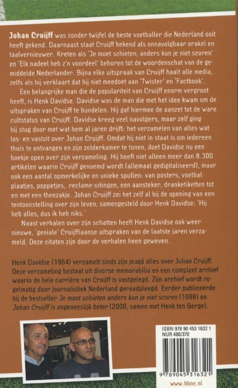 In zekere zin ben ik waarschijnlijk onsterfelijk achterkant