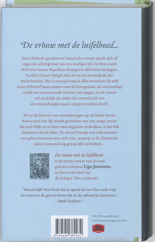De vrouw met de luifelhoed achterkant