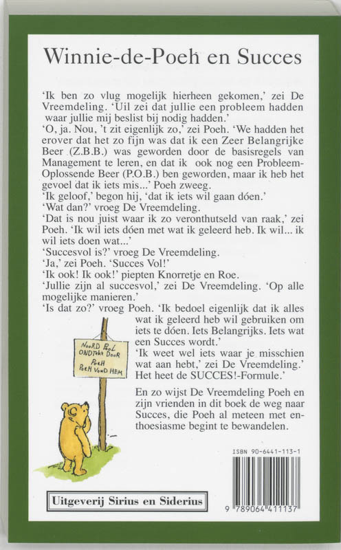 Winnie-de-Poeh en succes achterkant