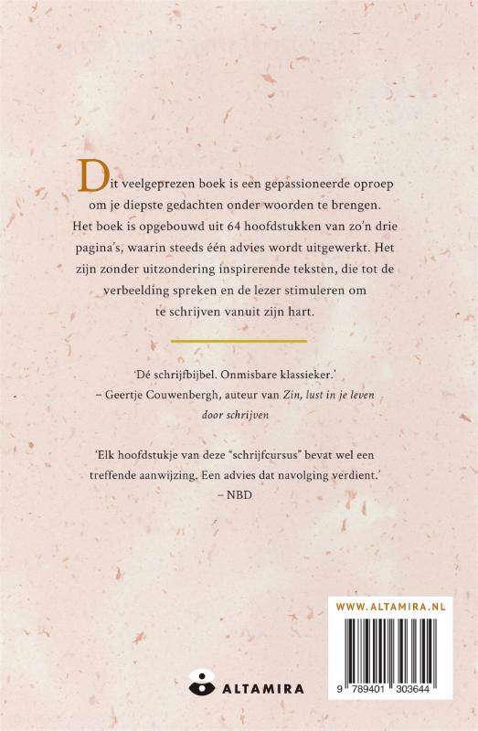 Schrijven vanuit je hart achterkant