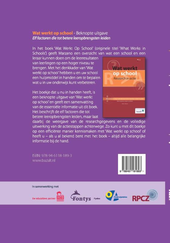 Wat werkt op school / Beknopte uitgave achterkant