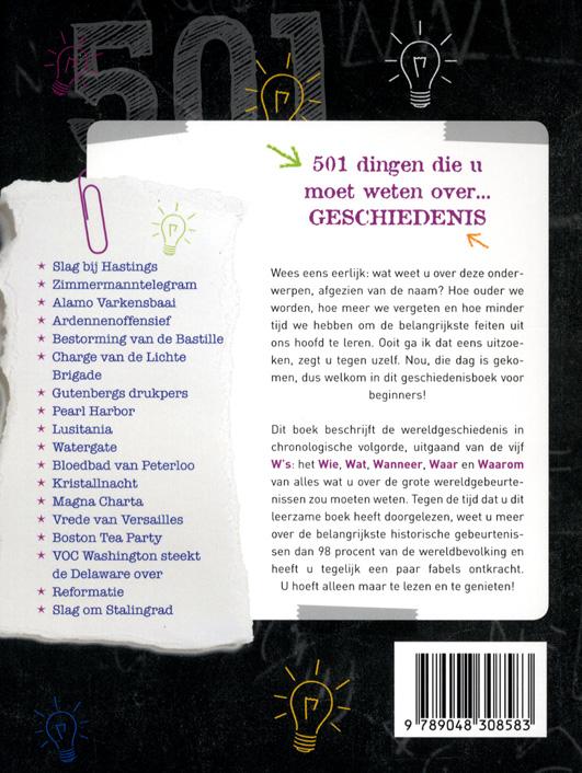 501 dingen die u moet weten over geschiedenis achterkant