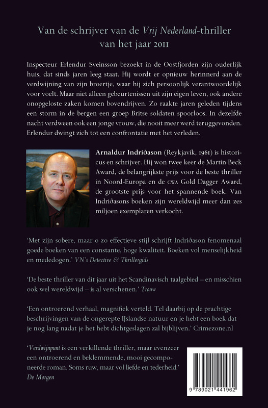 Verdwijnpunt / Inspecteur Erlendur / 11 achterkant