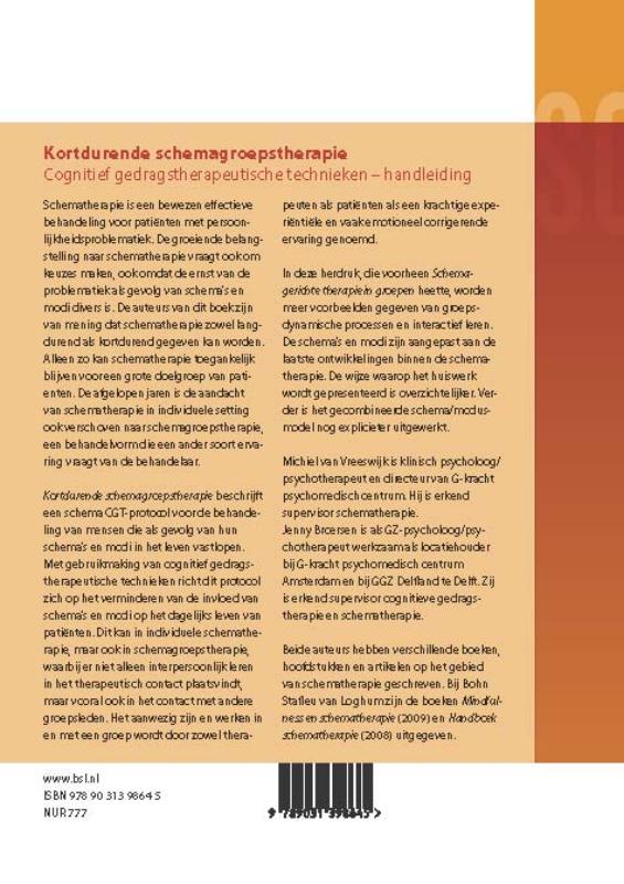Kortdurende schemagroepstherapie achterkant