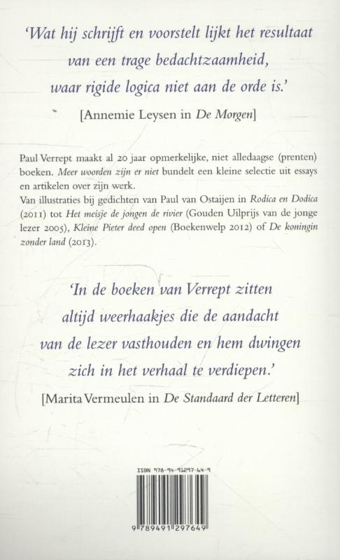 Meer woorden zijn er niet achterkant