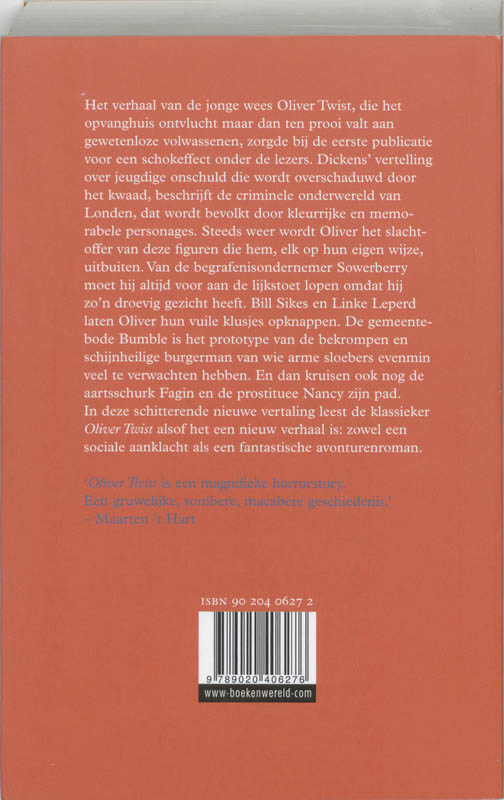 Avonturen Van Oliver Twist achterkant