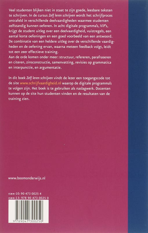 Zelf Leren Schrijven achterkant