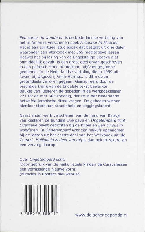 Heiligheid is deel van mij achterkant