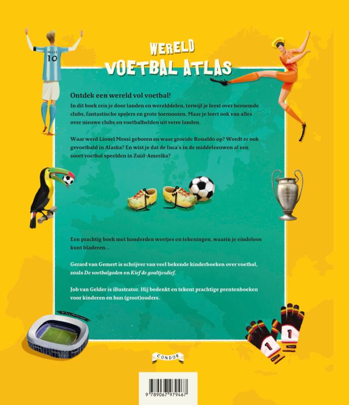 Wereld voetbal atlas achterkant