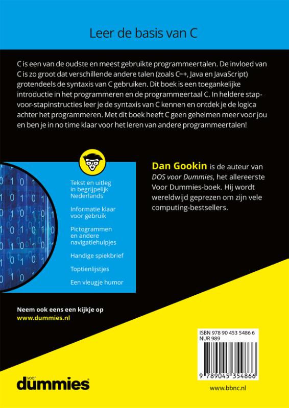 Voor Dummies  -   Programmeren met C voor Dummies achterkant