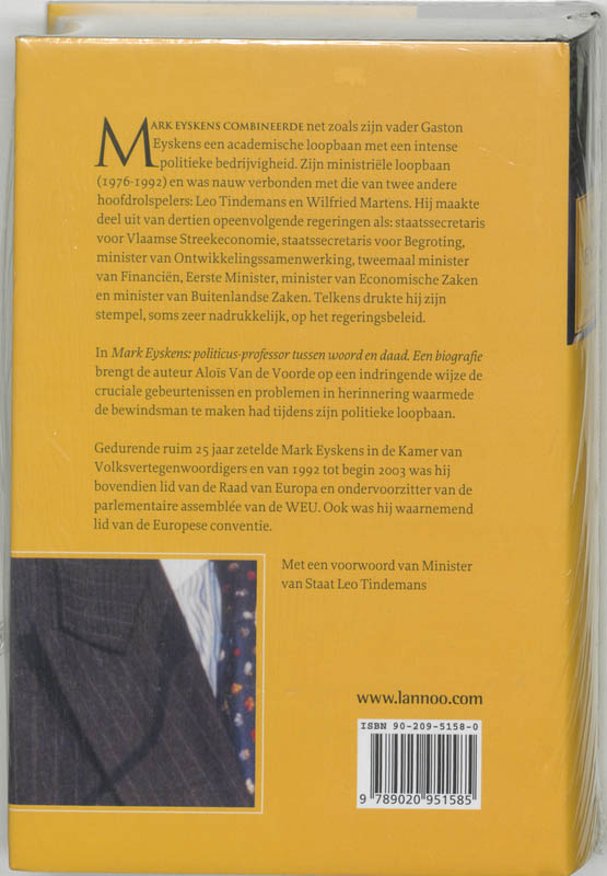 Mark Eyskens - Politicus - professor tussen woord en daad achterkant