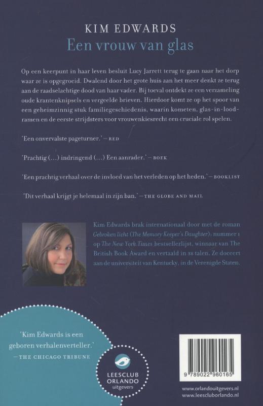Een vrouw van glas - Kim Edwards achterkant